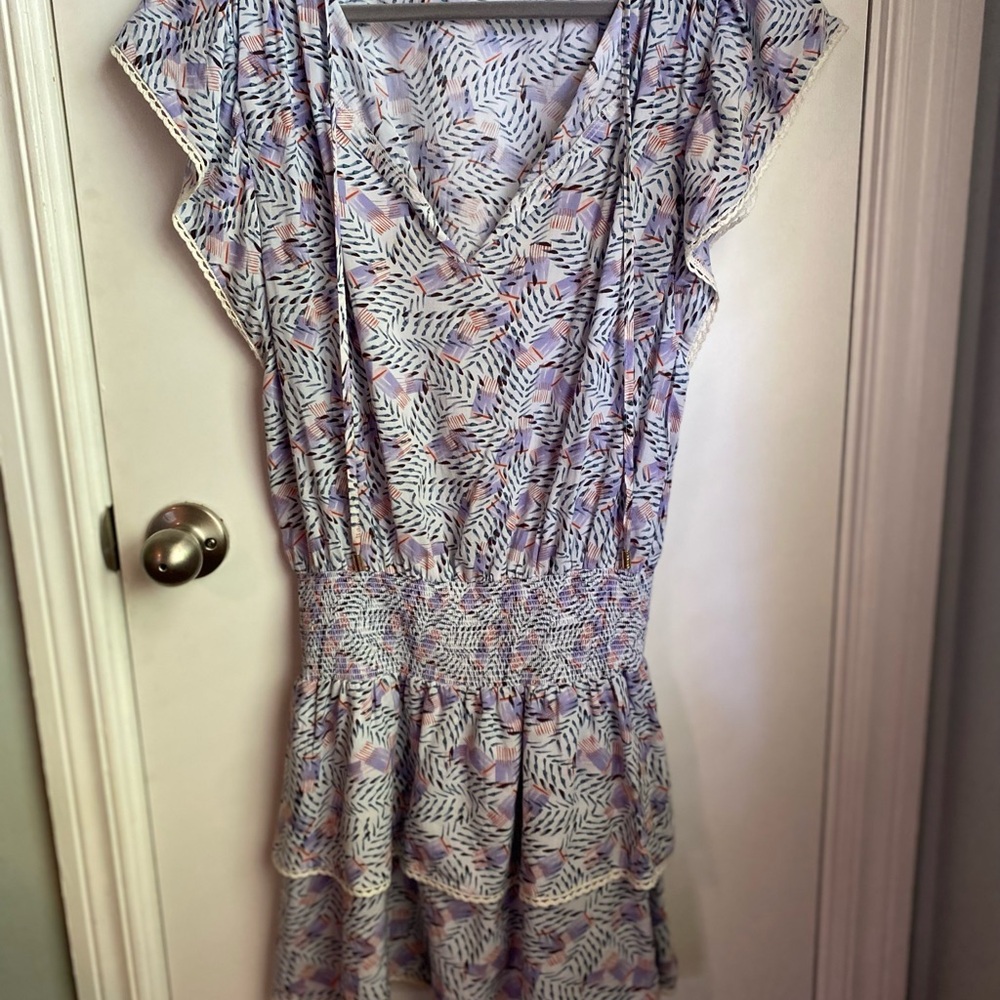 Melissa Odabash Purple Ruffled Cap Sleeve Sundress